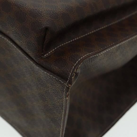 CELINE Macadam Canvas Hand Bag PVC Leather Brown Gold Auth 85545 - Picture 15 of 16